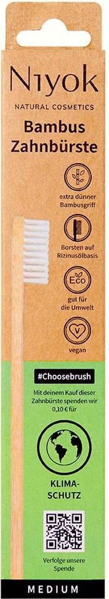 Niyok Choosebrush - Bamboe Tandenborstel - Climate Protection - Zachte en Effectieve Reiniging - 100% Veganistisch - Duurzaam Materiaal