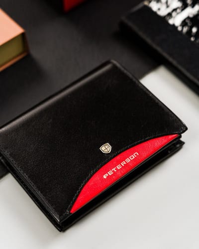 Peterson portemonnee sk. PTN 303/01-2022 Zwart+Rood