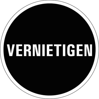 Vernietigen sticker, op vel 40 mm - 10 per kaart