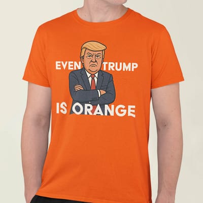 Oranje WK-EK T-shirt Even Trump Is Orange XS