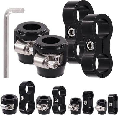 5-delige Slangklem Set met Sleutel, Aluminium Brandstofslang Klemmen en Aansluitstukken voor 1/2 Inch Brandstofslang en Toebehoren