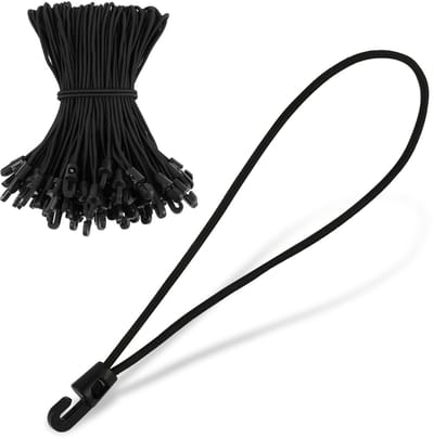 Unyqoos® Set van 100 Elastische Spanrubbers met Haken voor Diverse Toepassingen