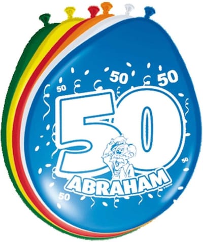 Folat Verjaardag leeftijd ballonnen 50 jaar - 32x - multi - 30 cm - Abraham - versieringen