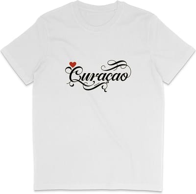 Heren en Dames T Shirt - Curaçao - Curacao - Wit - XS