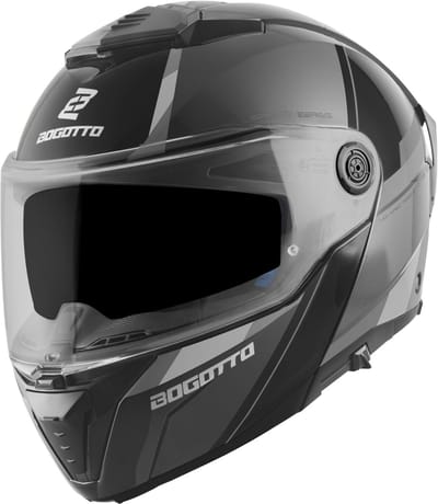 Bogotto FF404 Ezion Zwart Grijs Systeemhelm - Helm