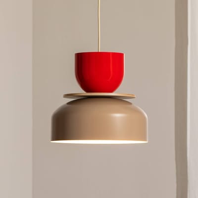 ALDEX Hanglamp Uto, beige/rood, Ø 30 cm, metaal