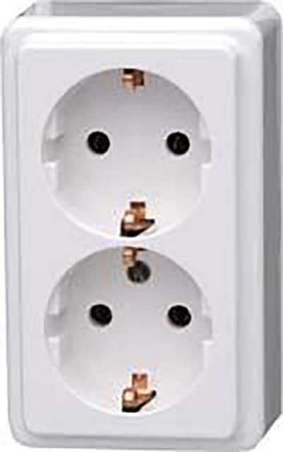 Stopcontact Opbouw - Dubbel Stopcontact - Extra Stroompunten - Standaard Programma - 2-voudig - Wit