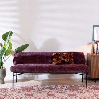Bronx71® Eetkamerbank Momo chenille paars 155 cm - eettafelbank - eetbank