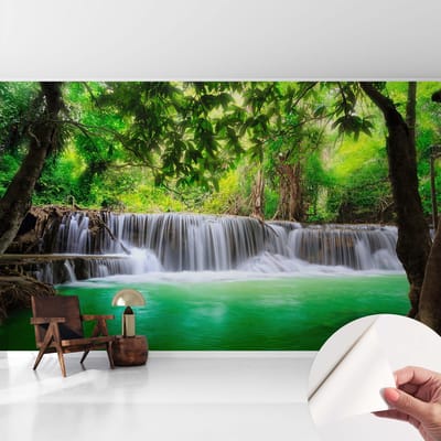 Coloray Zelfklevend Behang - Boswaterval Zelfklevend fotobehang - 416x254 cm - Groente Zelfklevend Behang - Voor de badkamer, slaapkamer en woonkamer. - Plakklare achterzijde - Stickerbehang op rol