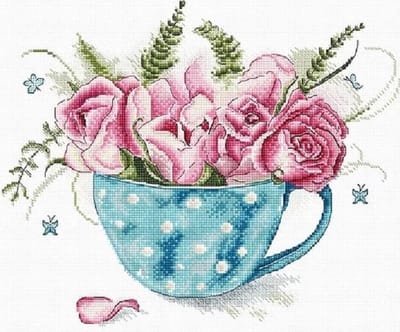 BORDUURPAKKET LETI STITCH - CUP OF ROSES