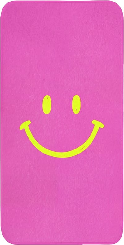 WC mat 60x120 cm - Antislip - Smiley - Vrolijk - Roze - Toiletmat - Vloermat - Douchemat - Toilet tapijt - Toiletmatten