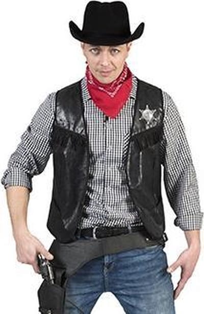 Stoer cowboyvest zwart