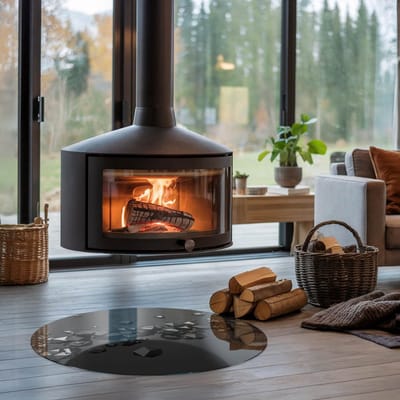 Coloray Vloerplaat Houtkachel - Onderplaat Kachel - 80 cm x 80 cm - Houtkachel Vloerplaat - Zwart Vloerplaat Kachel - Vloerplaat Voor Kachel - Vloerplaat voor Houtkachel - Vloerplaat Open Haard - Plaat Kachel