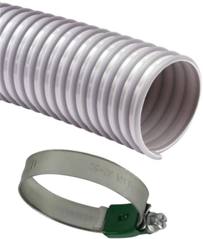 Light-flex, afzuigslang, Buigstraal 40 mm Diameter inwendig 40 mm Diameter uitwendig 46,4 mm met 2 slangklemmen per meter