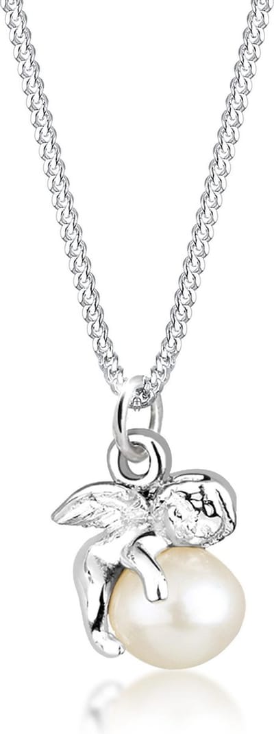 Elli Halsketting Ketting Engel zoetwaterparel 925 Sterling zilver