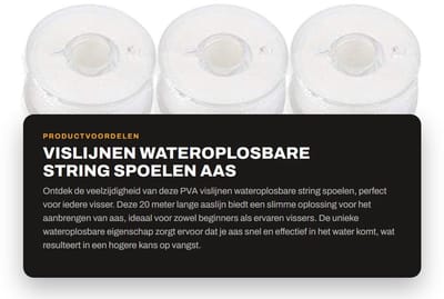 Dailygoods- Vislijn 3 Stuks - Wateroplosbare String - Aas Lijn 20 m - Vissen Accessoire - Visgereedschap - Nylon Vislijn - Vissnoer
