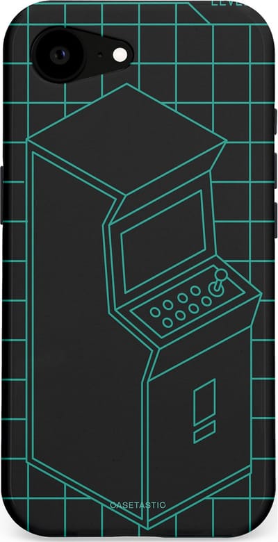 Casetastic Hoesje Geschikt voor Apple iPhone 16e Magsafe - Stijlvolle Beschermende Duo-layer Case - Retro joystick
