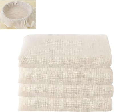 Pack van 4 Voedings Tamine Kaasdoeken Natuurlijke Zeefdoek Ultra-Dun Wasbaar Kaasdoek Hittebescherming voor Filter Sap Kaas Thee Kruiden 50 x 50 cm