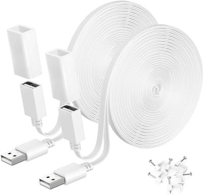 USB Verlengkabel Plat 3M 2Pack Voor Bewakingscamera's