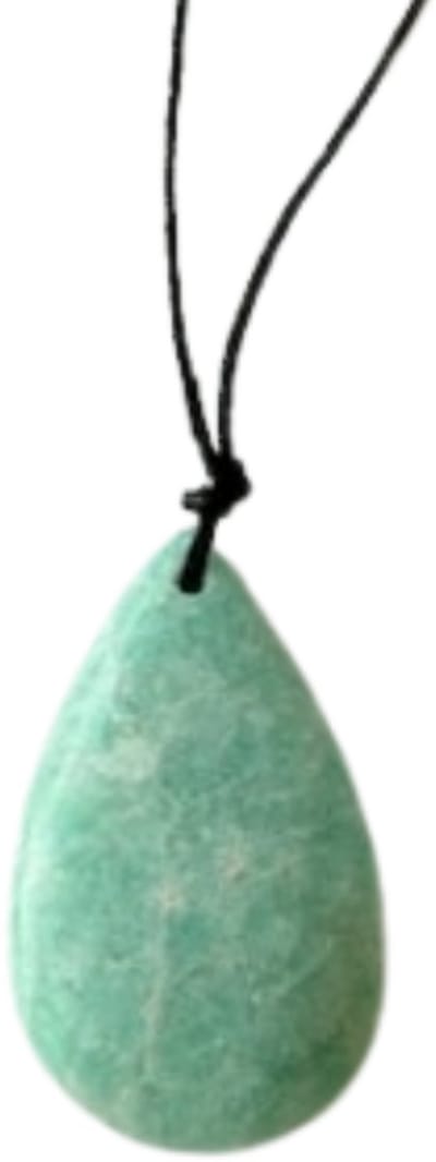 Amazoniet hanger - druppel - edelsteen - met wax koort