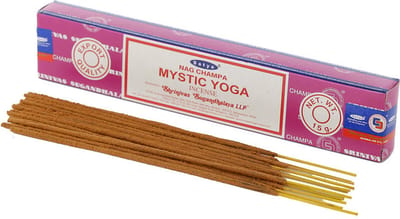 Satya Nag Champa wierrook stokjes Mystic Yoga geur - 15x - Lichaam in balans - Meditatie - staafjes van 21 cm