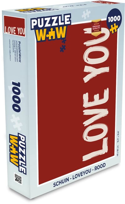 Puzzel Schuin - Loveyou - Rood - Legpuzzel - Puzzel 1000 stukjes volwassenen