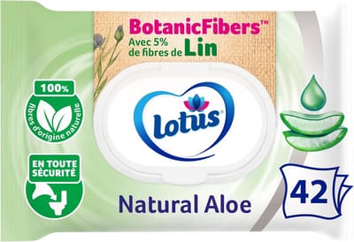 Lotus Natural Aloe Wet Toilet Paper - Zonder kleur- of geurstoffen - 100% natuurlijke FSC-vezels - 42 stuks