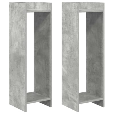 vidaXL - Plantenstand - 2 - st - Betongrijs - 30 - x - 30 - x - 100 - cm - Bewerkt - hout