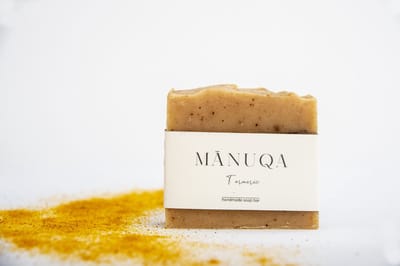 Kurkuma 100% natuurlijke zeep bar 100 gram - met effectieve ingrediënten die ondersteunen bij het bestrijden en verlichten van eczeem en jeuk - hydraterend, verzorgend en beschermend