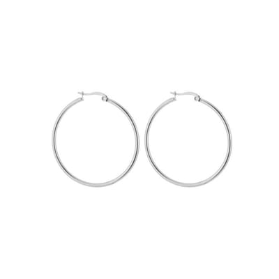 Bijoutheek Oorringen Rond 4cm Zilverkleurig