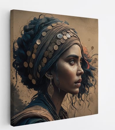 Saammp Canvas Schilderij - Sieraden- Vrouw - abstract - 20x20 - Foto op canvas - Wanddecoratie - Muurdecoratie Woonkamer - Slaapkamer decoratie - Canvas Print