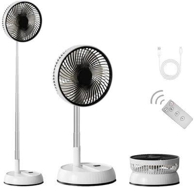Statiefventilator - Zomerkoeling - Staande ventilator - Verkoeling woonkamer - Slaapkamer ventilator - Hittegolf oplossing - Verstelbare ventilator - Ventilator met afstandsbediening - Stille ventilator - Draaibare kop - Frisse lucht in huis - Zwart