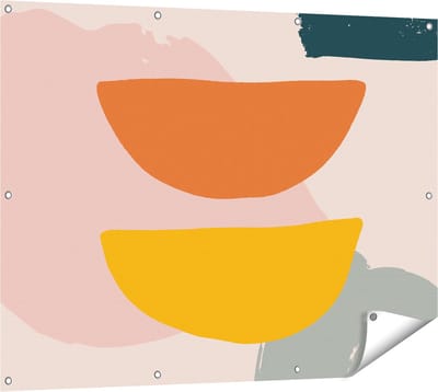 Gards Tuinposter Abstracte Kunst in Scandinavische Stijl - 120x90 cm - Tuindoek - Tuindecoratie - Wanddecoratie buiten - Tuinschilderij