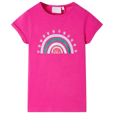 vidaXL Kindershirt 116 donkerroze