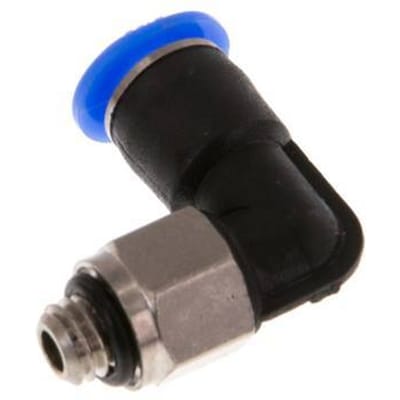 4mm x M 5 90 graden L-verbinding Messing/PBT Insteekfitting Buitendraad Kort Draaibaar Compact Ontwerp NBR [2 Stuks]