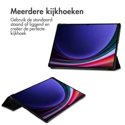 imoshion Tablet Hoes - Geschikt voor Samsung Galaxy Tab S10 Ultra / Galaxy Tab S9 Ultra 14.6 inch - Trifold Bookcase - Zwart