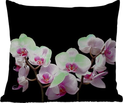 Sierkussen Buiten - Orchidee - Bloemen - Roze - Flora - 60x60 cm - Weerbestendig