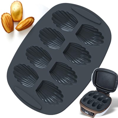 Madeleines Bakvorm, siliconen, 1 stuks, 8 putten, 7,5 cm, berenpoten, bakvorm, madeleinevormpje, siliconen vorm voor madeleine, koekjes, chocolade, snoep, pudding