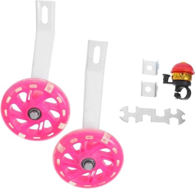 Kinder Zijwieltjes - Oefenwielen Balans - Fiets Leren - Uniek Stabiliserend Ontwerp - 16 Inch - Roze