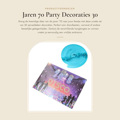 Dailygoods- Spiraaldeken Set van 30 Stuks - Feestdecoratie - Jaren 70 Decoraties - Carnaval Decoratie - Hangende Decoraties - Eenvoudig Op Te Hangen