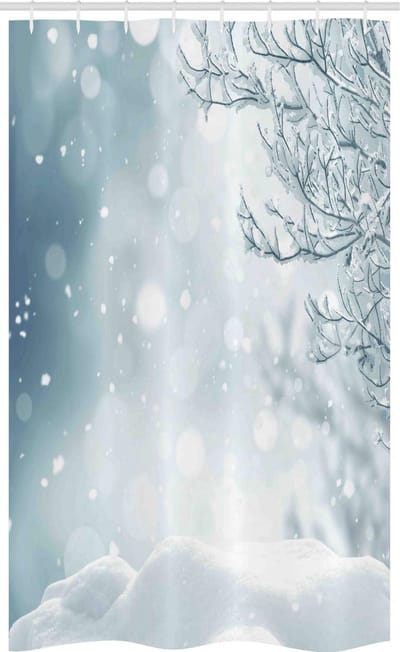 ABAKUHAUS Winter douchegordijn – badkamerdecoratie 120x180 cm, slateblauw