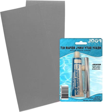 Vinyl Reparatie Set - Opblaasbare Reparaties - Zwembad Onderhoud - Waterdicht en Flexibel - 2x 10x25 cm - Antraciet