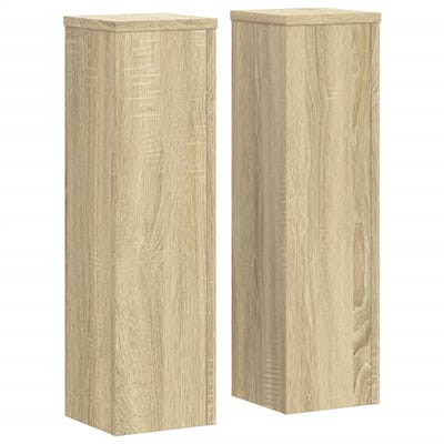 vidaXL - Plantenstandaards - 2 - st - 17x17x60 - cm - bewerkt - hout - sonoma - eiken