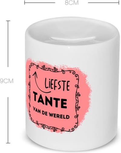Akyol - liefste tante van de wereld Spaarpot - Tante - de liefste tante - verjaardag - cadeautje voor tante - kado - geschenk - 350 ML inhoud
