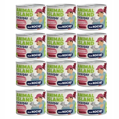 Animal Island - Kattenvoer voor Kittens - 12x185g - Rundvlees en Wild