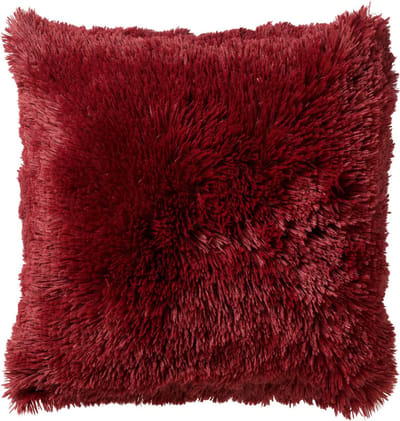 Dutch Decor FLUFFY - Sierkussen 45x45 cm - superzacht - effen kleur - Merlot - rood - Inclusief binnenkussen - Luxe kussens voor woonkamer & bank