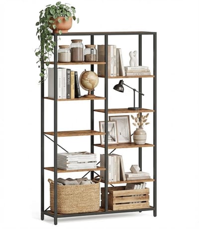 MIRA Home - Boekenrek - Boekenkast Industrieel - Kasten - Boekenkast - Vintage - 100x30x170cm