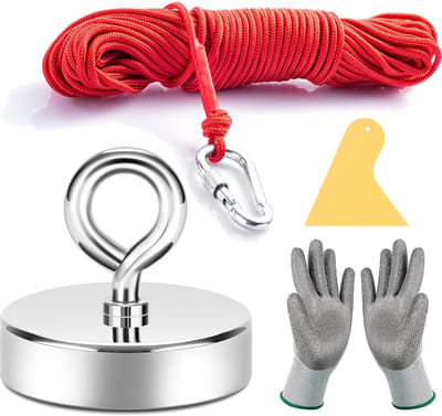 Magneetvissen - Vismagneet hobby - Zoekmagneet - Neodymium magneet - Met touw - Metaalvissen - Outdoor activiteit - Schatten zoeken - Voor kinderen en volwassenen - Hobbyset - Magneet met hoge trekkracht