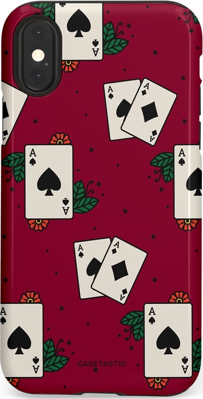 Casetastic Hoesje Geschikt voor Apple iPhone X/Xs - Stijlvolle Beschermende Duo-layer Case - Casino Aas