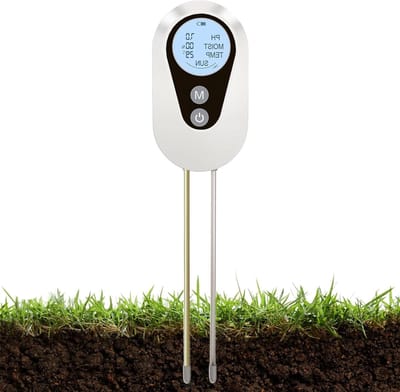 Tuingrond Tester - Bodemmeter 4-in-1 - Planten Groei Optimaliseren - Snelle Respons Technologie - 8.99 x 3.81 x 30.51 cm